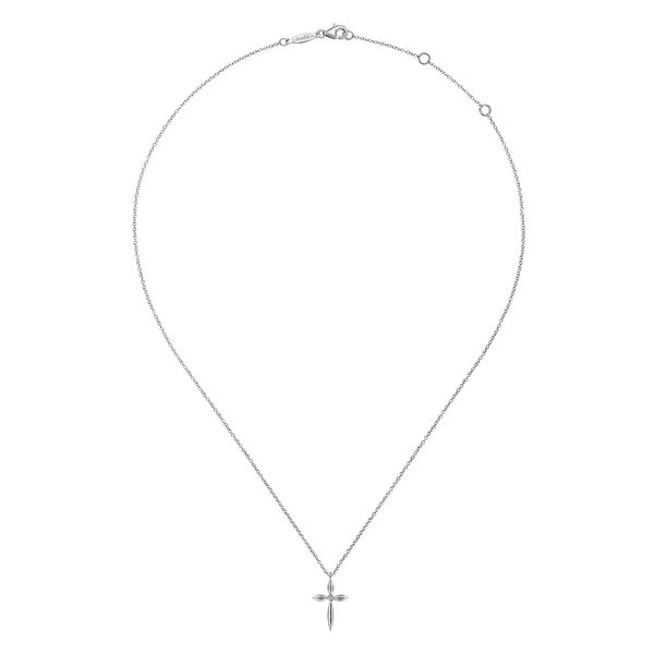 Sterling Silver Diamond Cross Pendant Necklace Image 2 Koerbers Fine Jewelry Inc New Albany, IN