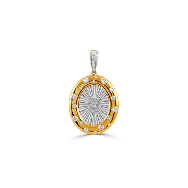 18K 2-Tone White and Yellow Gold Diamond Pendant Koerbers Fine Jewelry Inc New Albany, IN