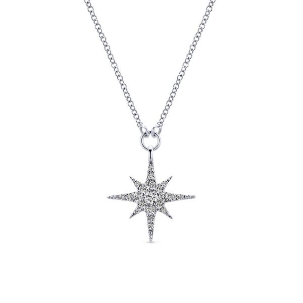 14K White Gold Diamond Starburst Fashion Necklace Koerbers Fine Jewelry Inc New Albany, IN