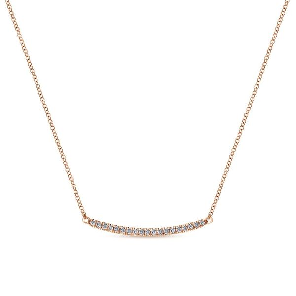 14K Rose Gold Curving Diamond Bar Necklace Koerbers Fine Jewelry Inc New Albany, IN