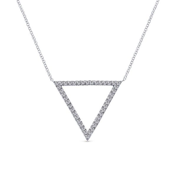 14k White Gold Upside Down Triangle Diamond Necklace Koerber S