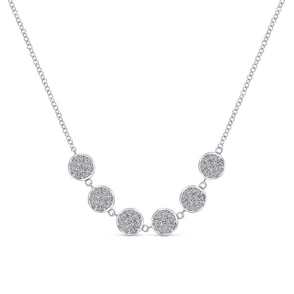 14K White Gold Six Circle Stations Diamond Necklace Koerbers Fine Jewelry Inc New Albany, IN