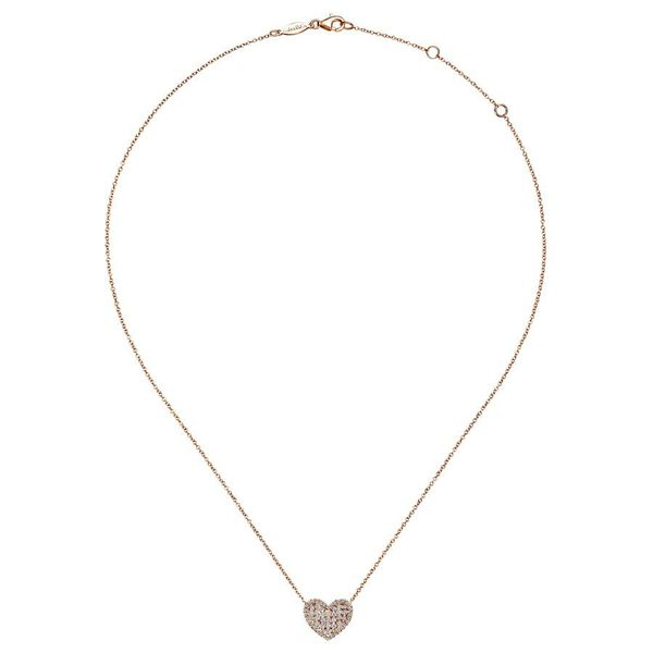 14K Rose Gold Pave Diamond Heart Pendant Necklace Image 2 Koerbers Fine Jewelry Inc New Albany, IN