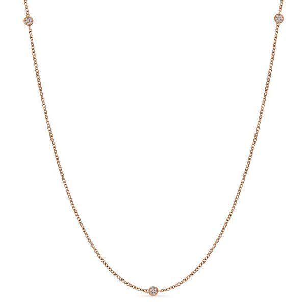 14K Rose Gold Diamond Station Necklace Koerbers Fine Jewelry Inc New Albany, IN