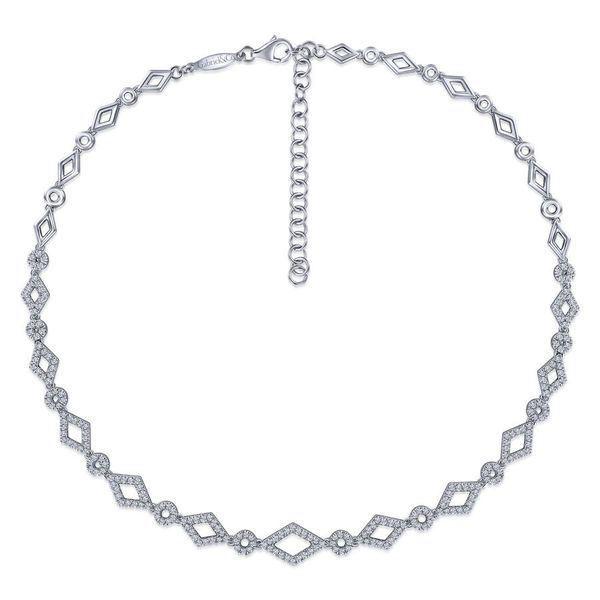 14K White Gold Geometric Pave Diamond Fashion Necklace Image 2 Koerbers Fine Jewelry Inc New Albany, IN