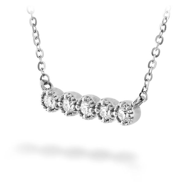 18K White Gold Liliana Milgrain Diamond Bar Necklace Image 2 Koerbers Fine Jewelry Inc New Albany, IN