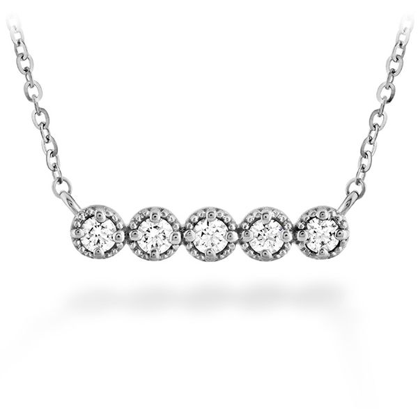 18K White Gold Liliana Milgrain Diamond Bar Necklace Koerbers Fine Jewelry Inc New Albany, IN