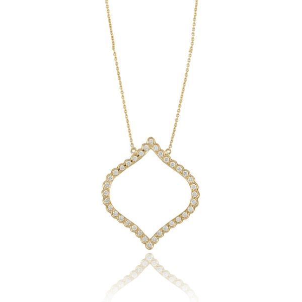 18K Yellow Gold Leaf Shaped Diamond Necklace Koerbers Fine Jewelry Inc New Albany, IN