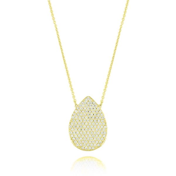 18K Yellow Gold Tear Drop Shaped Diamond Necklace Koerbers Fine Jewelry Inc New Albany, IN