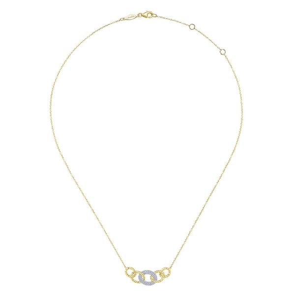 14K Yellow and White Gold Chain Link Diamond Fashion Necklace Image 2 Koerbers Fine Jewelry Inc New Albany, IN
