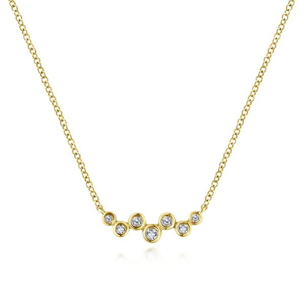 14K Yellow Gold Zig Zag Round Diamond Bar Necklace Koerbers Fine Jewelry Inc New Albany, IN