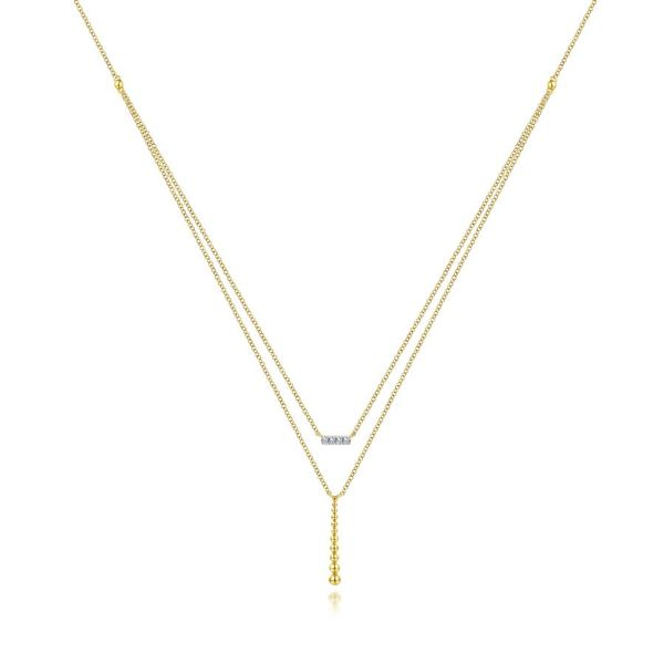 14K Yellow Gold Layered Dainty Diamond Bar Necklace Koerbers Fine Jewelry Inc New Albany, IN