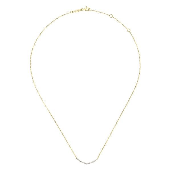 14K Yellow Gold Curved Diamond Bar Necklace Image 2 Koerbers Fine Jewelry Inc New Albany, IN