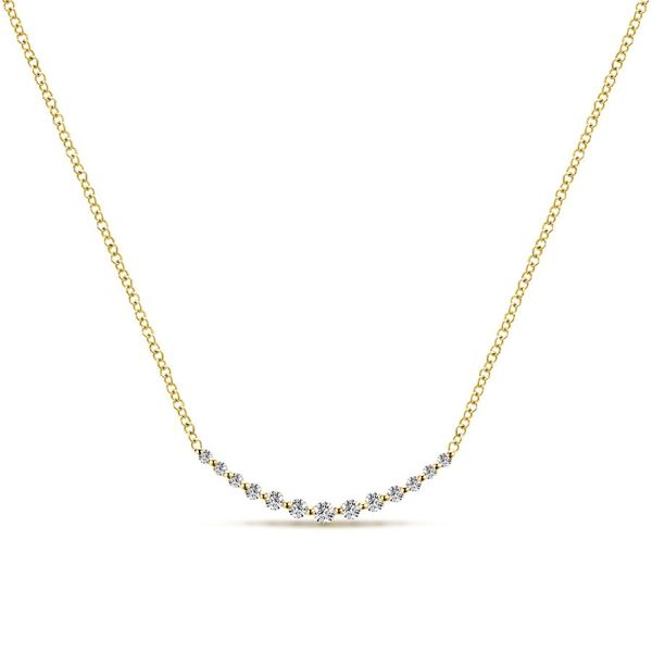 14K Yellow Gold Curved Diamond Bar Necklace Koerbers Fine Jewelry Inc New Albany, IN