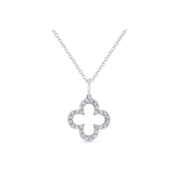 14K White Gold Diamond Clover Necklace Koerbers Fine Jewelry Inc New Albany, IN