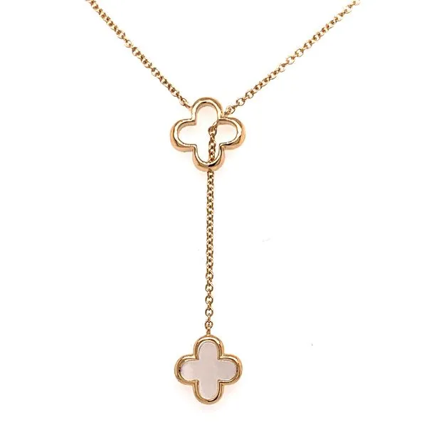 14K Yellow Gold Mother of Pearl and Diamond Clover Necklace Koerbers Fine Jewelry Inc New Albany, IN