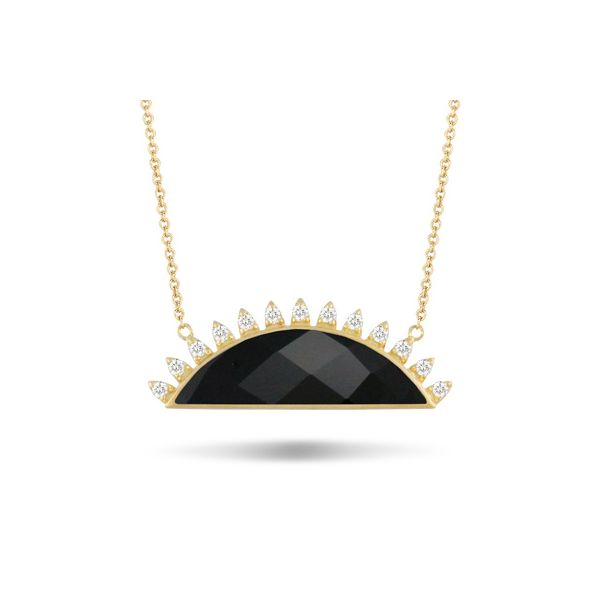 18K Yellow Gold Diamond Necklace With Black Onyx Koerbers Fine Jewelry Inc New Albany, IN