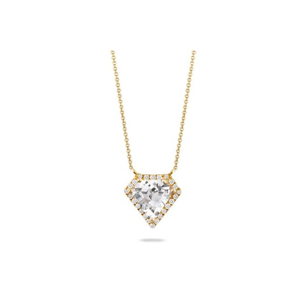 18K Yellow Gold White Topaz and Diamond Necklace Koerbers Fine Jewelry Inc New Albany, IN