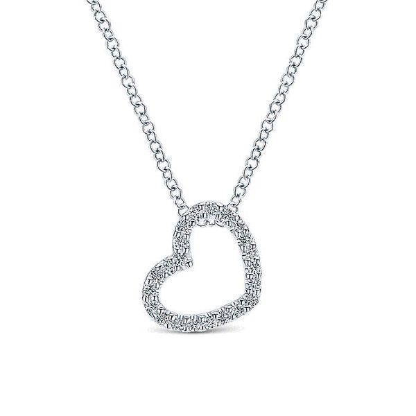 14K White Gold Pave Diamond Open Heart Necklace Koerbers Fine Jewelry Inc New Albany, IN
