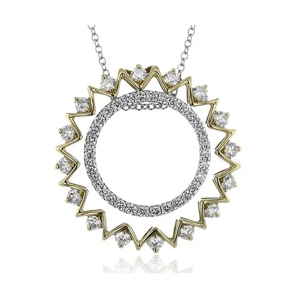 18K White and Yellow Gold Sun Necklace Koerbers Fine Jewelry Inc New Albany, IN