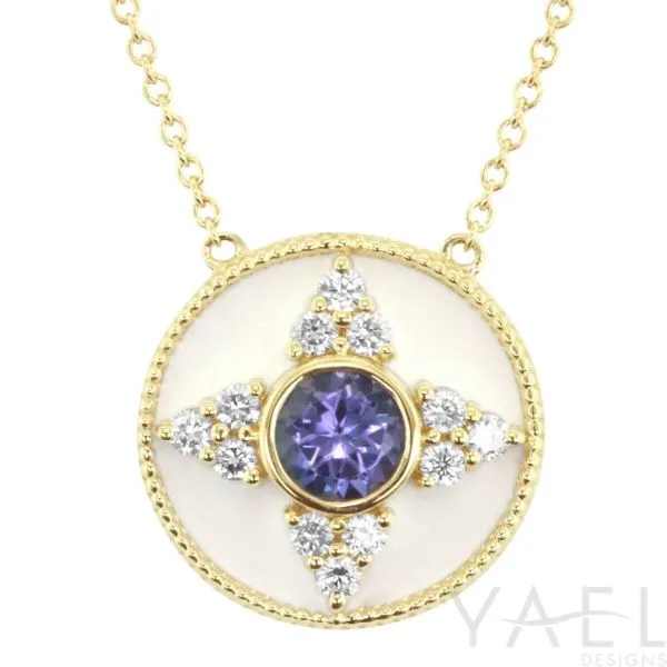 14K Yellow Gold Tanzanite and Enamel Necklace Koerbers Fine Jewelry Inc New Albany, IN