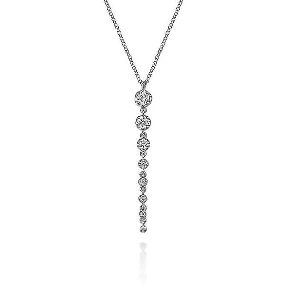 14K White Gold Graduating Vertical Diamond Bar Necklace Koerbers Fine Jewelry Inc New Albany, IN