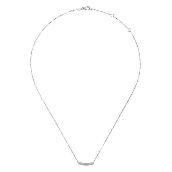 14K White Gold Diamond Curved Bar Necklace Image 2 Koerbers Fine Jewelry Inc New Albany, IN