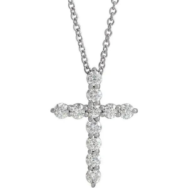 14K W Gold Diamond Cross Necklace Koerbers Fine Jewelry Inc New Albany, IN