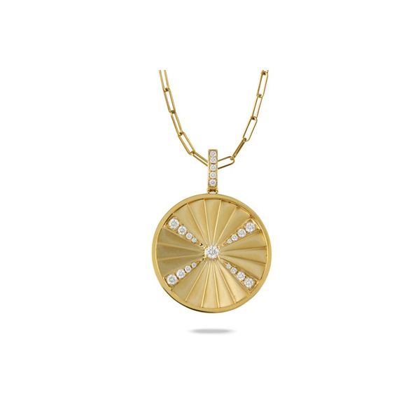 18K Yellow Gold Diamond Pendant In Satin Finish Koerbers Fine Jewelry Inc New Albany, IN