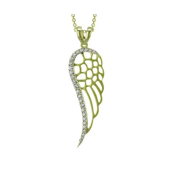 14K Yellow Gold Diamond Angel Wing Necklace Koerbers Fine Jewelry Inc New Albany, IN