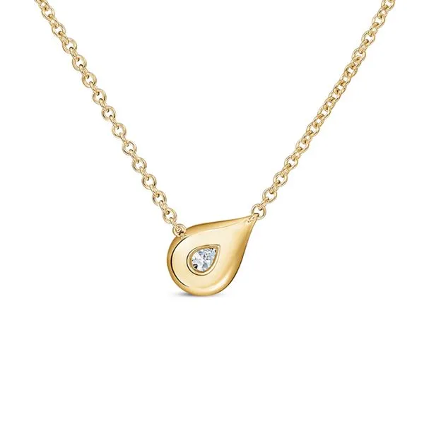 18K Yellow Gold LU Droplet Pendant Image 3 Koerbers Fine Jewelry Inc New Albany, IN