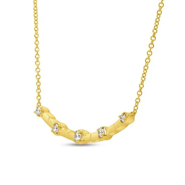18K Yellow Gold 5 Stone Bar Necklace Image 2 Koerbers Fine Jewelry Inc New Albany, IN