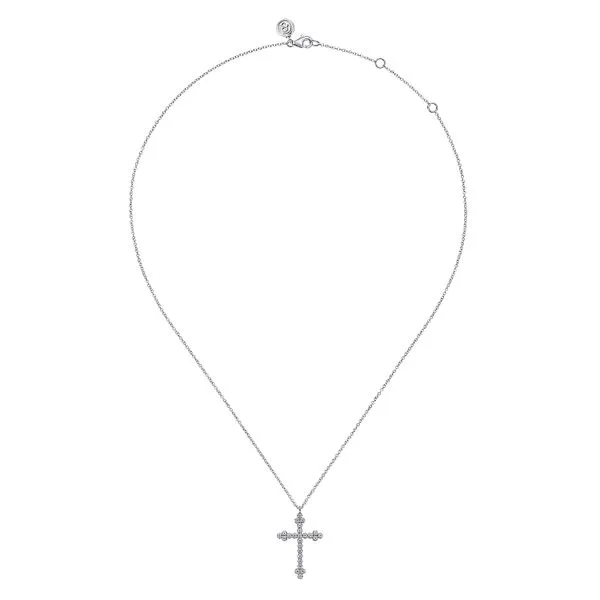 14K White Gold Diamond Cross Pendant Necklace Image 2 Koerbers Fine Jewelry Inc New Albany, IN