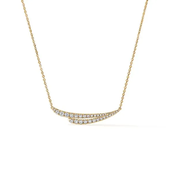 18K Yellow Gold VELA French Cut Pavé Diamond Pendant Necklace Koerbers Fine Jewelry Inc New Albany, IN