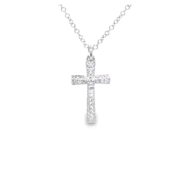 14K White Gold Diamond Pave Cross Necklace Koerbers Fine Jewelry Inc New Albany, IN