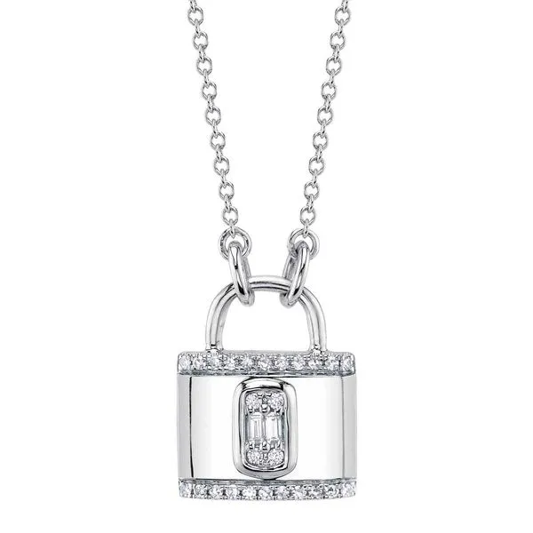 14K White Gold Lock Necklace Koerbers Fine Jewelry Inc New Albany, IN