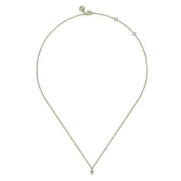 14K Yellow and White Gold Diamond Cross Pendant Necklace Image 2 Koerbers Fine Jewelry Inc New Albany, IN