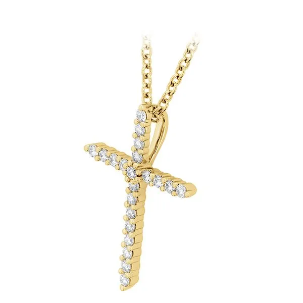 18K Yellow Gold Diamond Cross Pendant Image 2 Koerbers Fine Jewelry Inc New Albany, IN