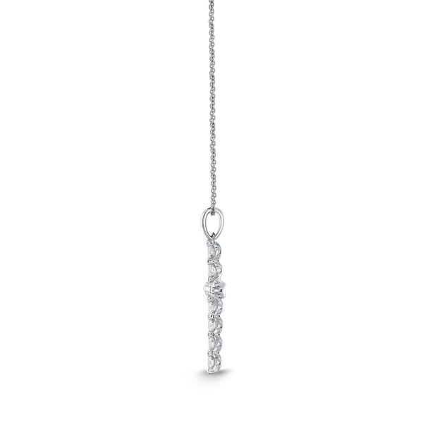 18K White Gold Single Prong Diamond Cross Pendant Image 3 Koerbers Fine Jewelry Inc New Albany, IN