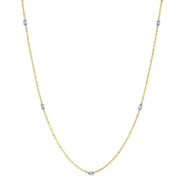 14K White and Yellow Gold Ball Chain Necklace Koerbers Fine Jewelry Inc New Albany, IN