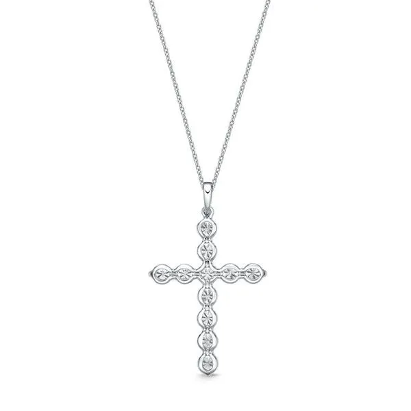 18K White Gold Diamond Cross Necklace Image 3 Koerbers Fine Jewelry Inc New Albany, IN