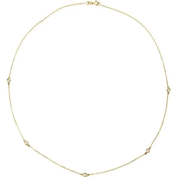 14K Yellow Gold 5-Station Diamond Necklace Koerbers Fine Jewelry Inc New Albany, IN