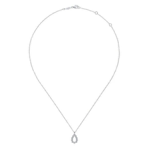 14K White Gold Diamond Teardrop Pendant Necklace Image 2 Koerbers Fine Jewelry Inc New Albany, IN