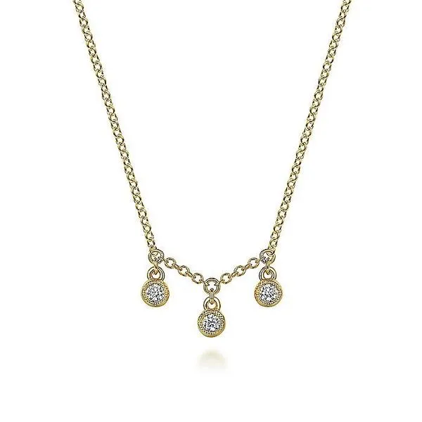 14K Yellow Gold Diamond Drop Pendant Necklace Koerbers Fine Jewelry Inc New Albany, IN
