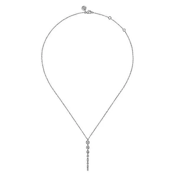 14K White Gold Graduating Vertical Diamond Bar Necklace Image 2 Koerbers Fine Jewelry Inc New Albany, IN