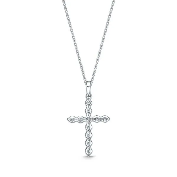 18K White Gold Diamond Cross Necklace Image 2 Koerbers Fine Jewelry Inc New Albany, IN