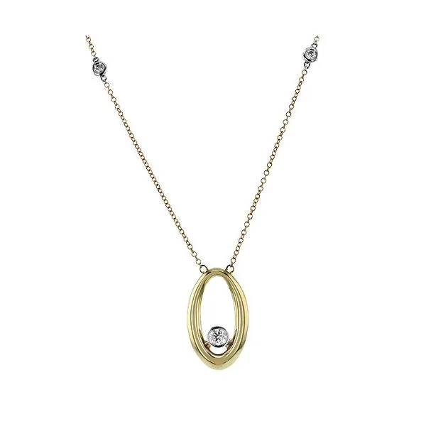 14K Yellow Gold Diamond Oval Pendant Koerbers Fine Jewelry Inc New Albany, IN
