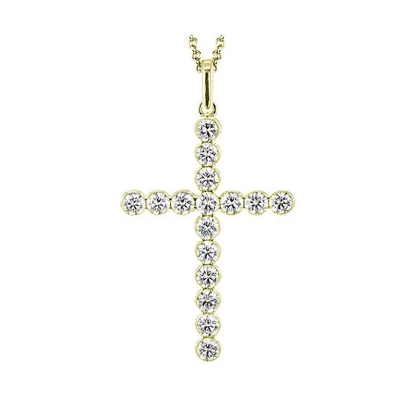 18K Yellow Gold Diamond Cross Necklace Koerbers Fine Jewelry Inc New Albany, IN