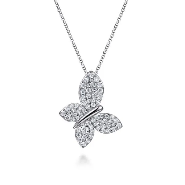 14K White Gold Butterfly Diamond Necklace Koerbers Fine Jewelry Inc New Albany, IN