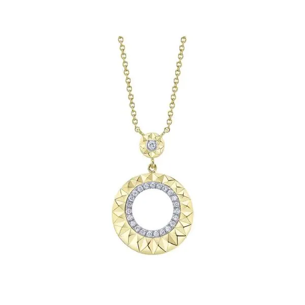 Two-Tone 14K White and Yellow Gold Circle Diamond Necklace Koerbers Fine Jewelry Inc New Albany, IN
